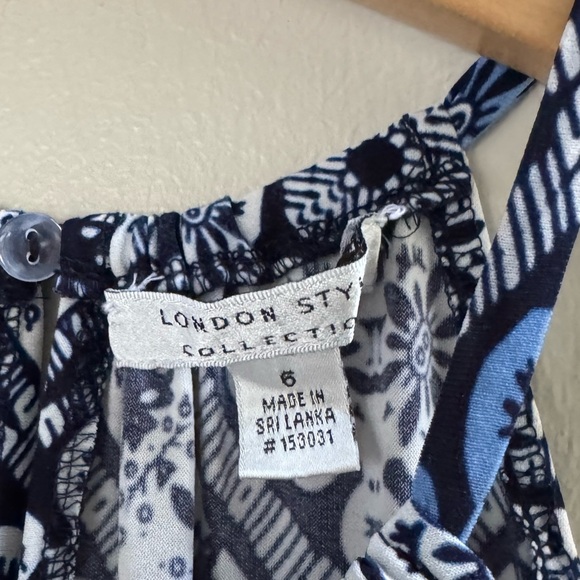 London Style Blue White Sleeveless Grecian Maxi Formal Party Dress - Picture 6 of 9